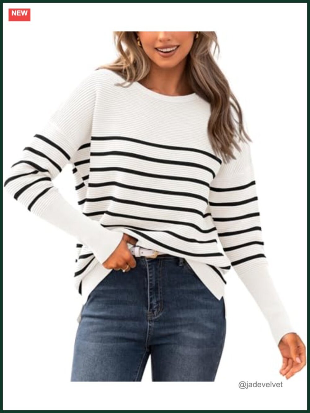 Women's Casual Long Sleeve Crew Neck Pullover Sweater - Soft Ribbed Knit
